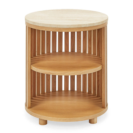 Table de chevet en travertin d'Atlanta