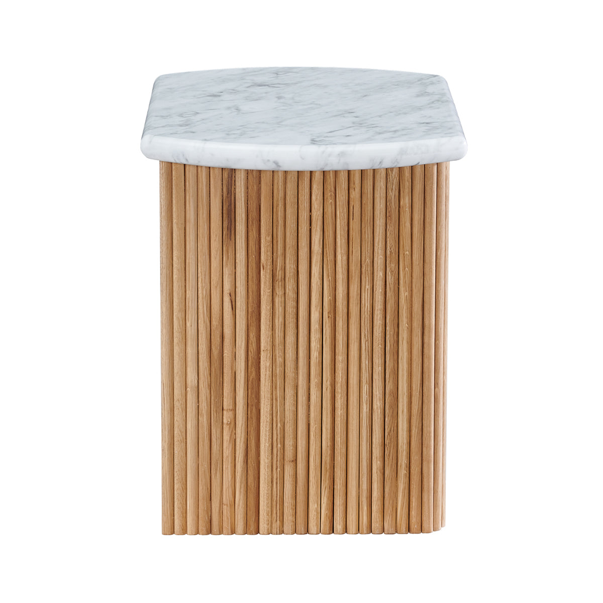 Table de chevet ovale Noir (chêne, marbre)