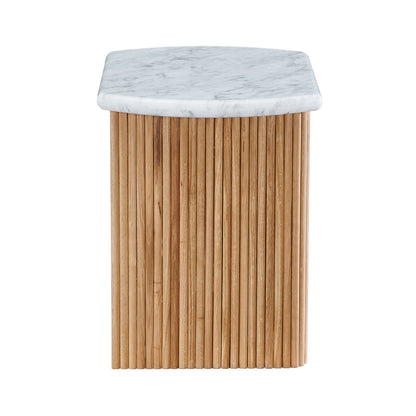 Table de chevet ovale Noir (chêne, marbre)