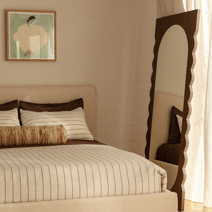 Miroir de sol en noyer Azzurra