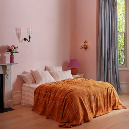 Taies d'oreiller en lin à rayures bonbon