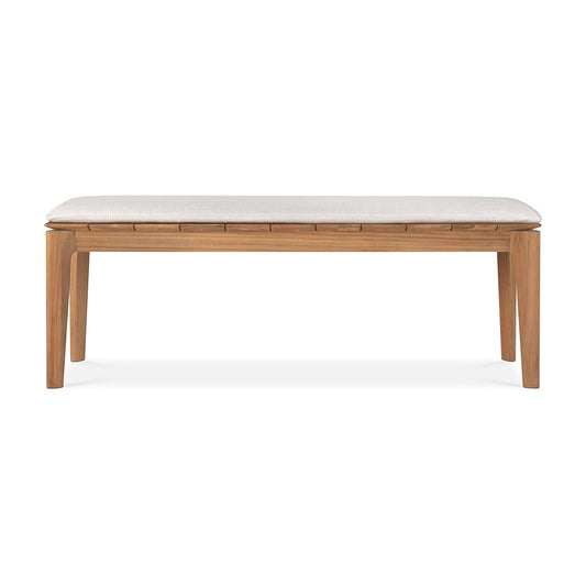 Banc d'extérieur 2 places en tissu Bok (teck, blanc cassé)