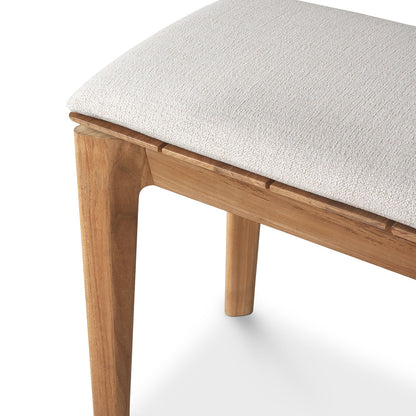 Banc d'extérieur 2 places en tissu Bok (teck, blanc cassé)