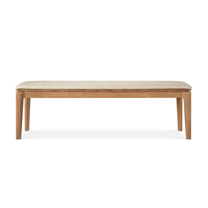 Banc d'extérieur 3 places en tissu Bok (teck, naturel)