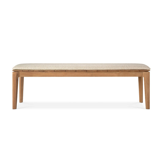 Banc d'extérieur 3 places en tissu Bok (teck, naturel)