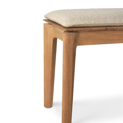 Banc d'extérieur 3 places en tissu Bok (teck, naturel)