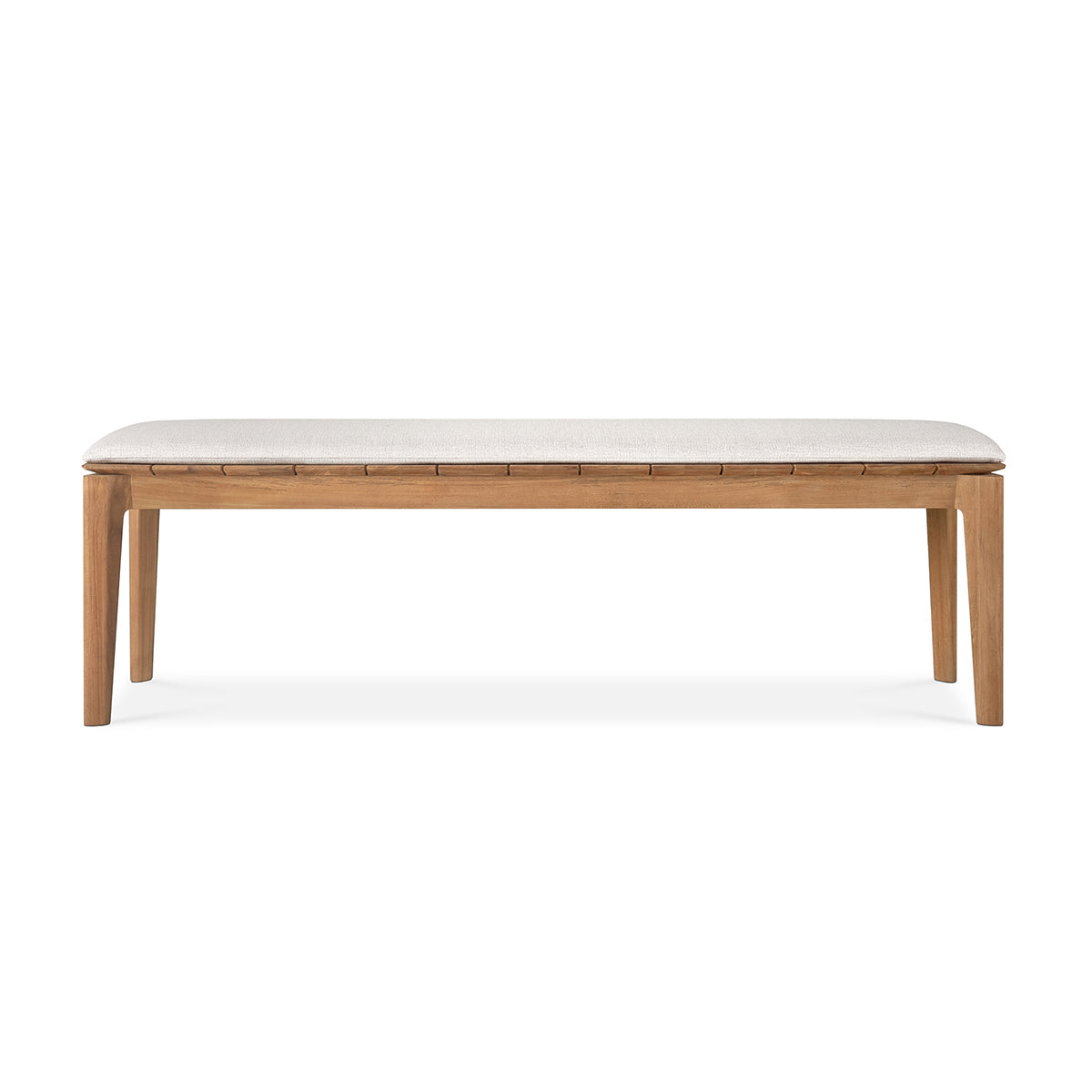 Banc d'extérieur 3 places en tissu Bok (teck, blanc cassé)