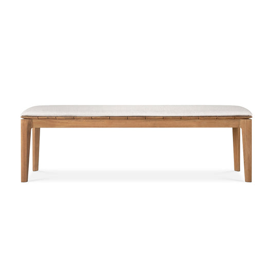 Banc d'extérieur 3 places en tissu Bok (teck, blanc cassé)
