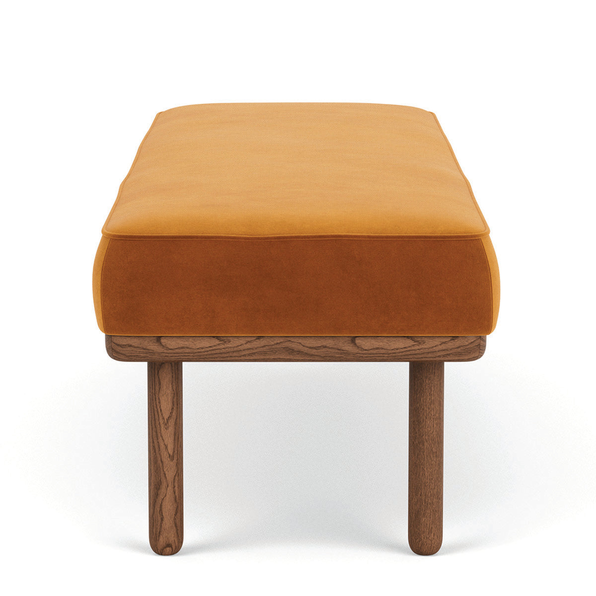 Banc en velours Randi (noyer naturel, ambre mat)
