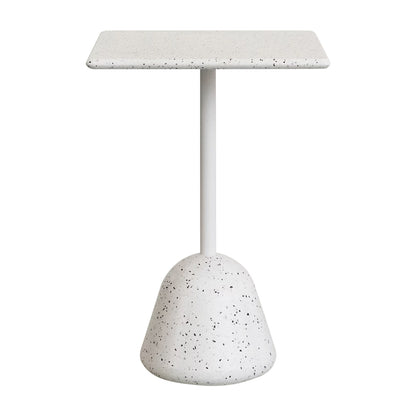 Table haute d'extérieur carrée Saura (blanc, terrazzo)