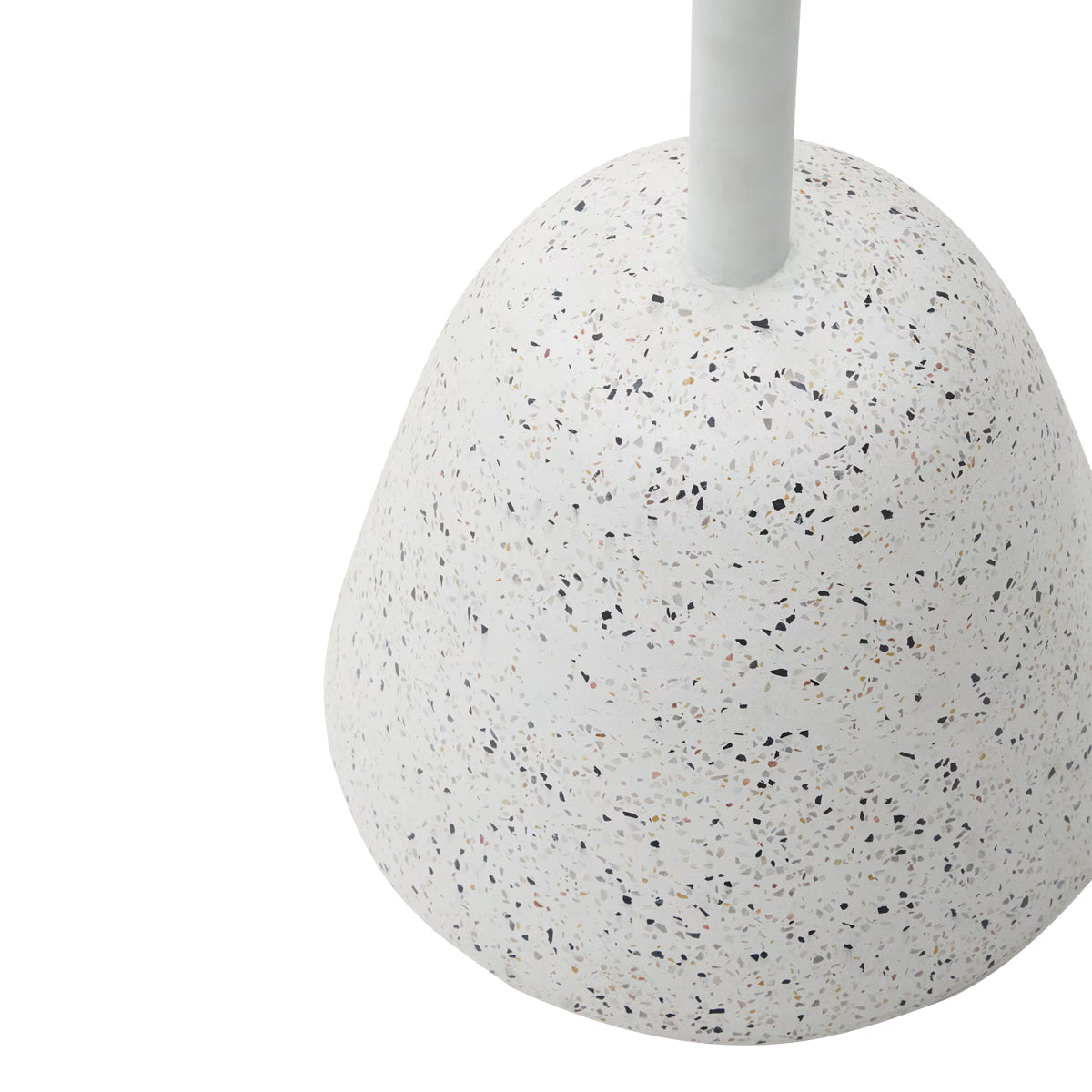 Table haute d'extérieur carrée Saura (blanc, terrazzo)