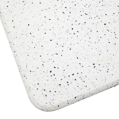 Table haute d'extérieur carrée Saura (blanc, terrazzo)