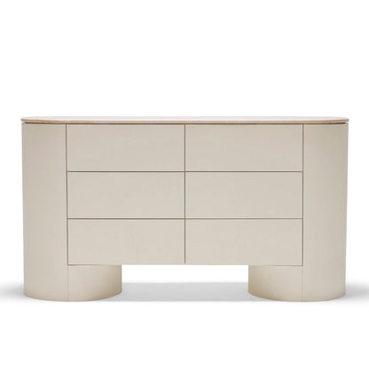 Commode Fin 6 tiroirs (tofu laqué)