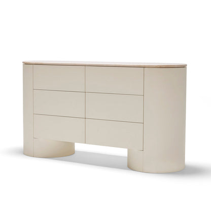 Commode Fin 6 tiroirs (tofu laqué)