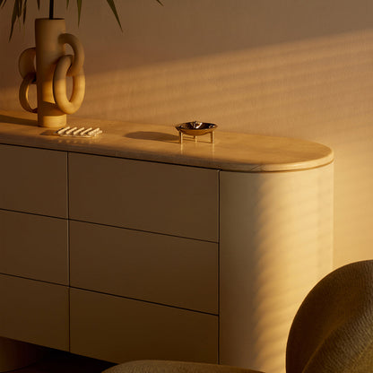 Commode Fin 6 tiroirs (tofu laqué)