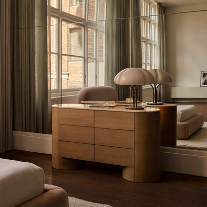 Commode Fin 6 tiroirs (chêne, travertin)