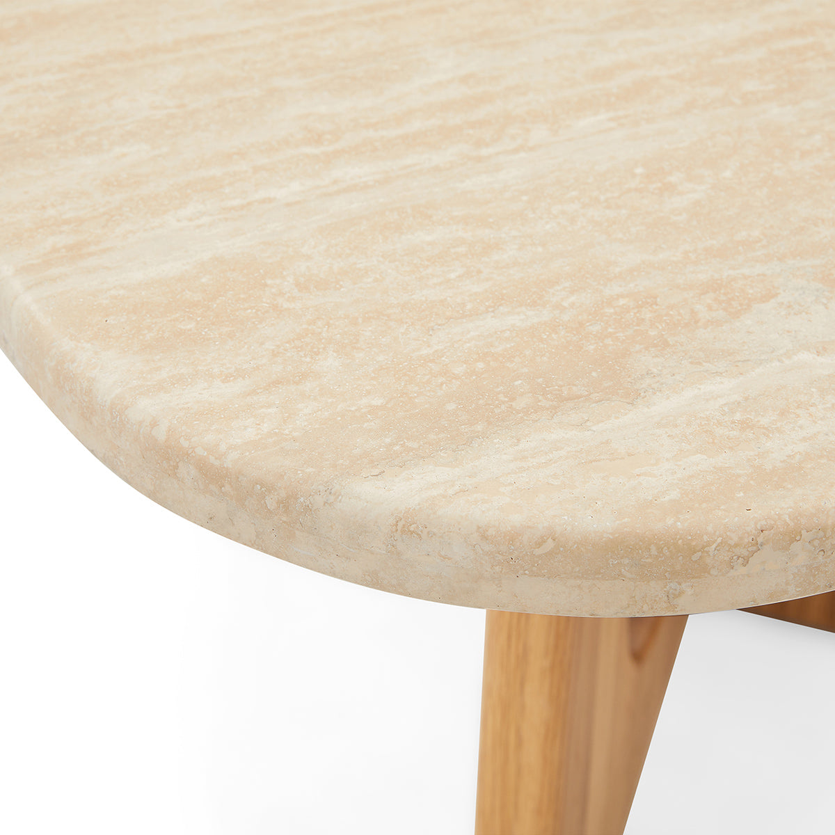 Table basse en travertin Pierro (chêne, travertin)