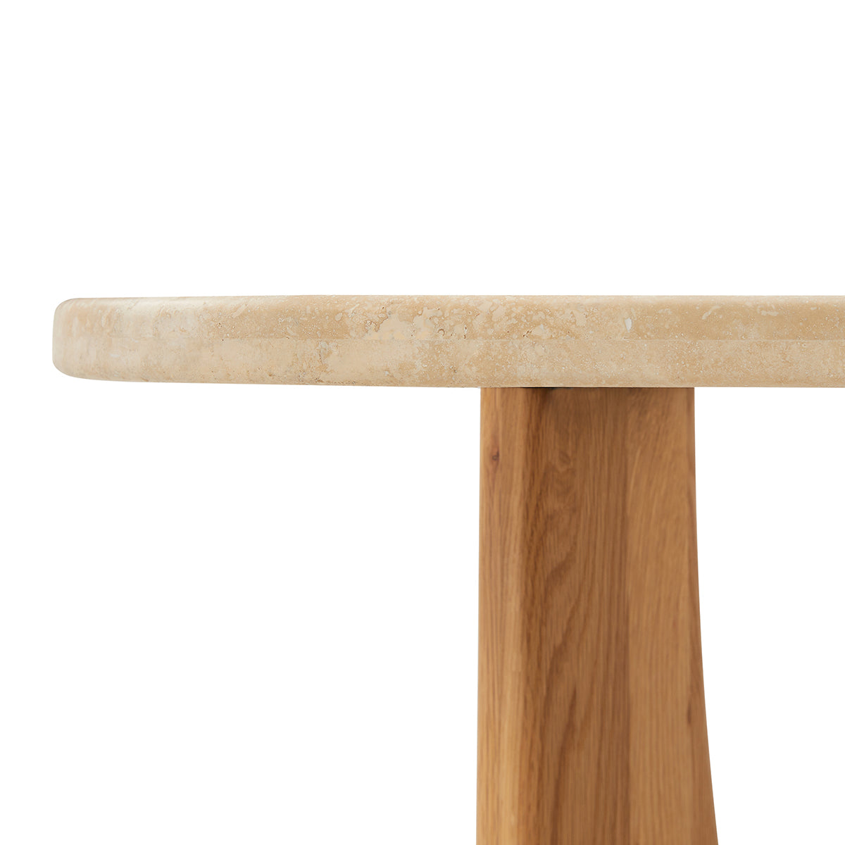Table basse en travertin Pierro (chêne, travertin)