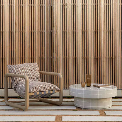 Table basse ronde en carreaux de Séville