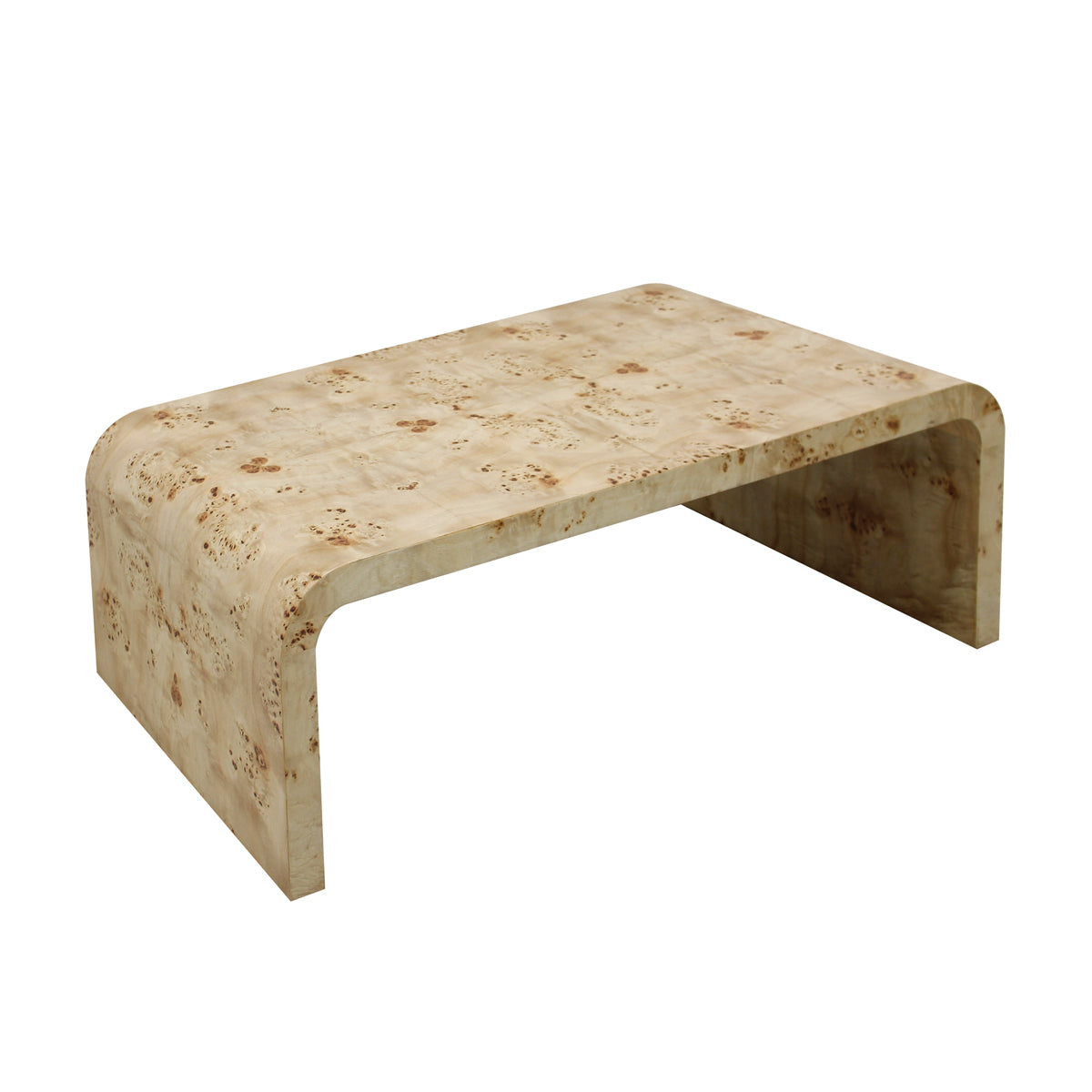 Table basse courbe en bois de ronce Valentina