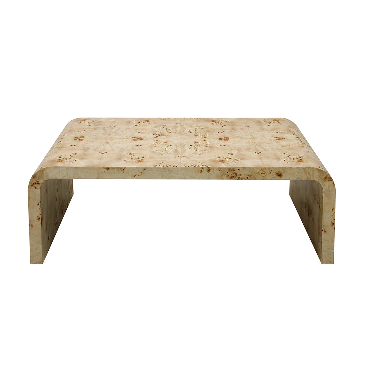 Table basse courbe en bois de ronce Valentina