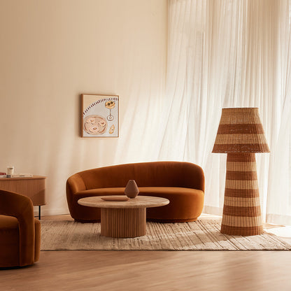 Table basse Cosmos (chêne, travertin, 100 cm)