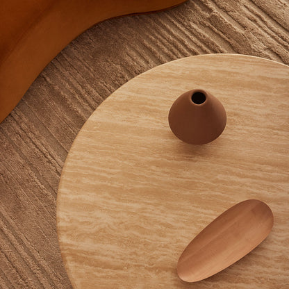 Table basse Cosmos (chêne, travertin, 100 cm)