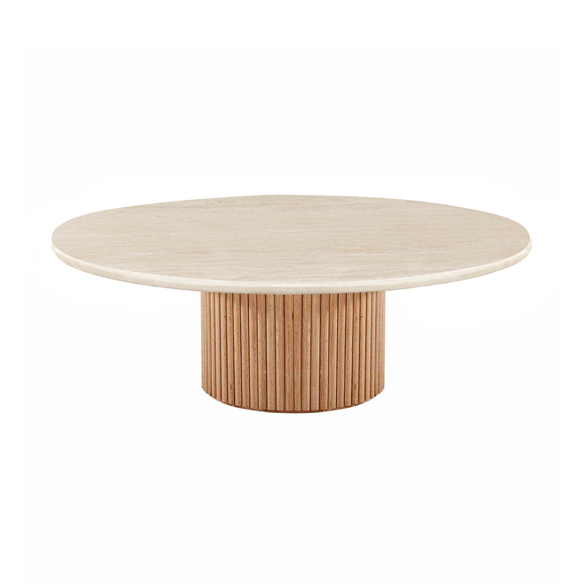 Table basse Cosmos (chêne, travertin, 100 cm)