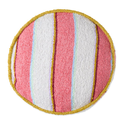 Coussin à pois bouclés à rayures eau de rose