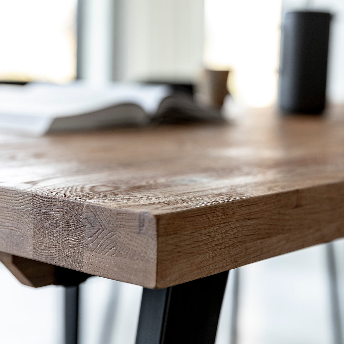 Table à manger rectangulaire extensible Calia (chêne, 200-300 cm)