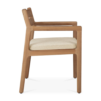 Chaise de salle à manger d'extérieur Jack en tissu (teck, naturel)