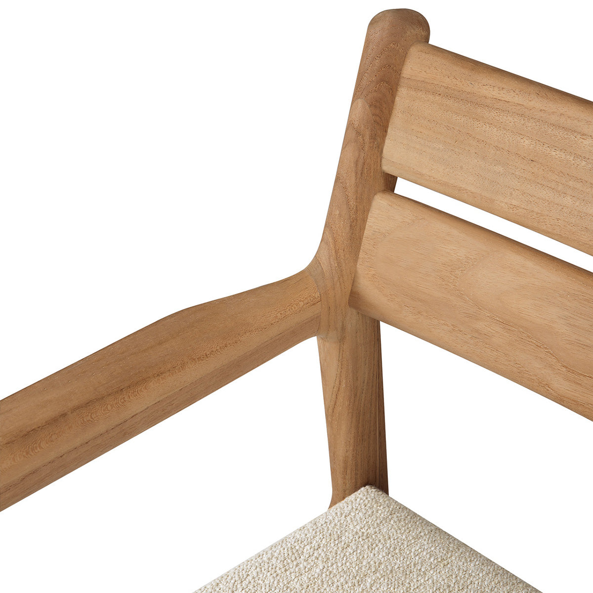 Chaise de salle à manger d'extérieur Jack en tissu (teck, naturel)
