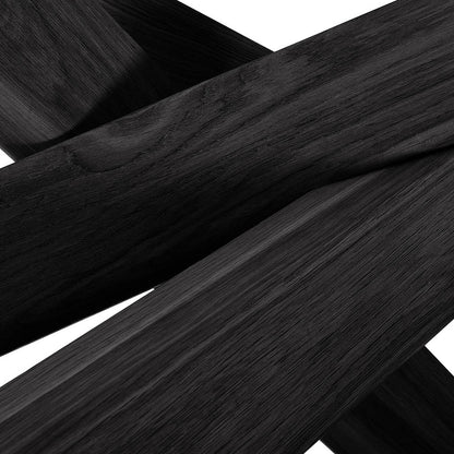 Table à manger ronde Mikado (chêne noir, 150 cm)