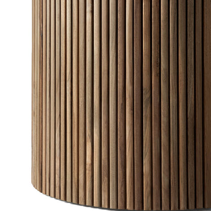 Table à manger d'extérieur en béton Roller Max (teck, gris clair)