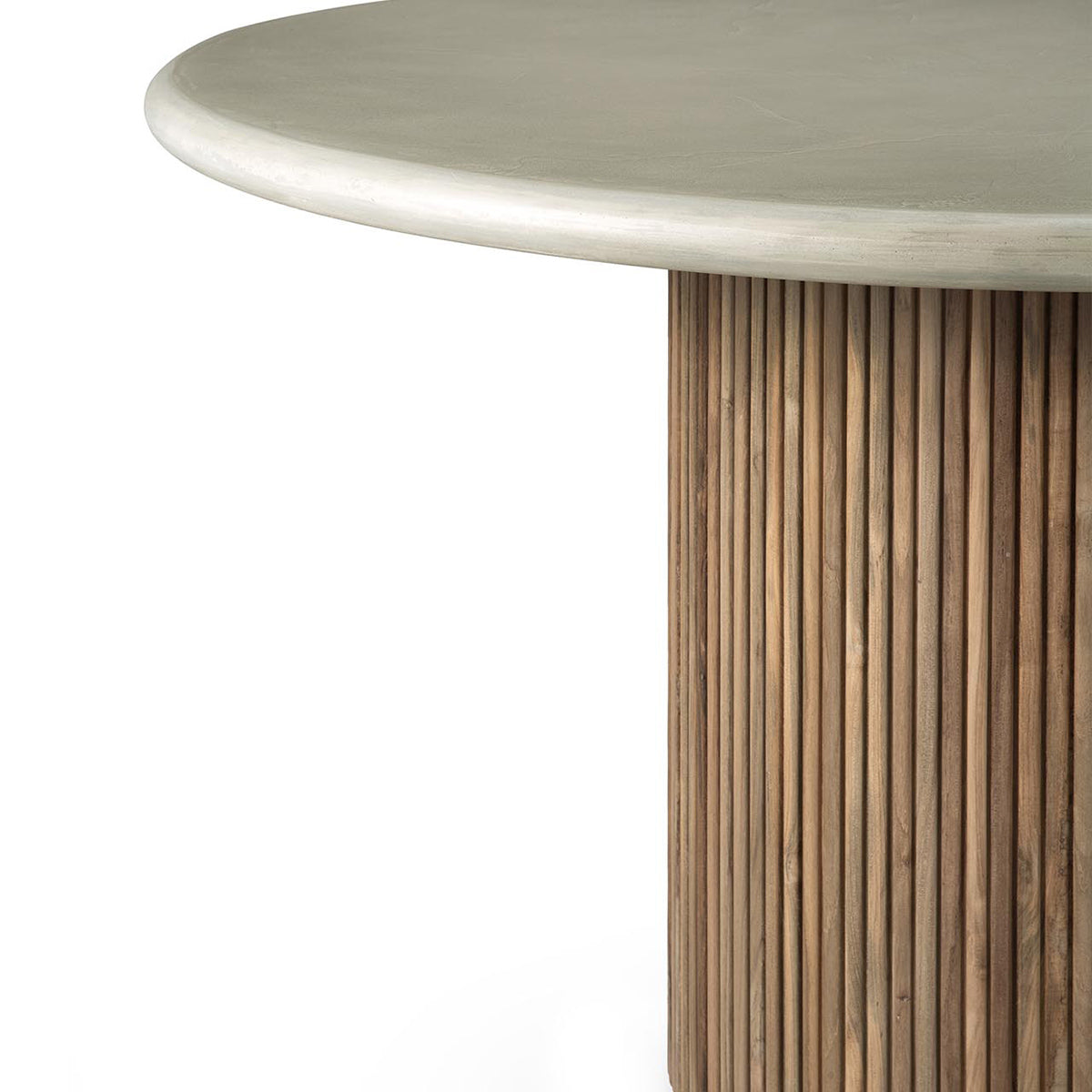 Table à manger d'extérieur en béton Roller Max (teck, gris clair)