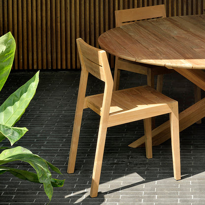 Table à manger ronde d'extérieur Circle (teck, 163 cm)