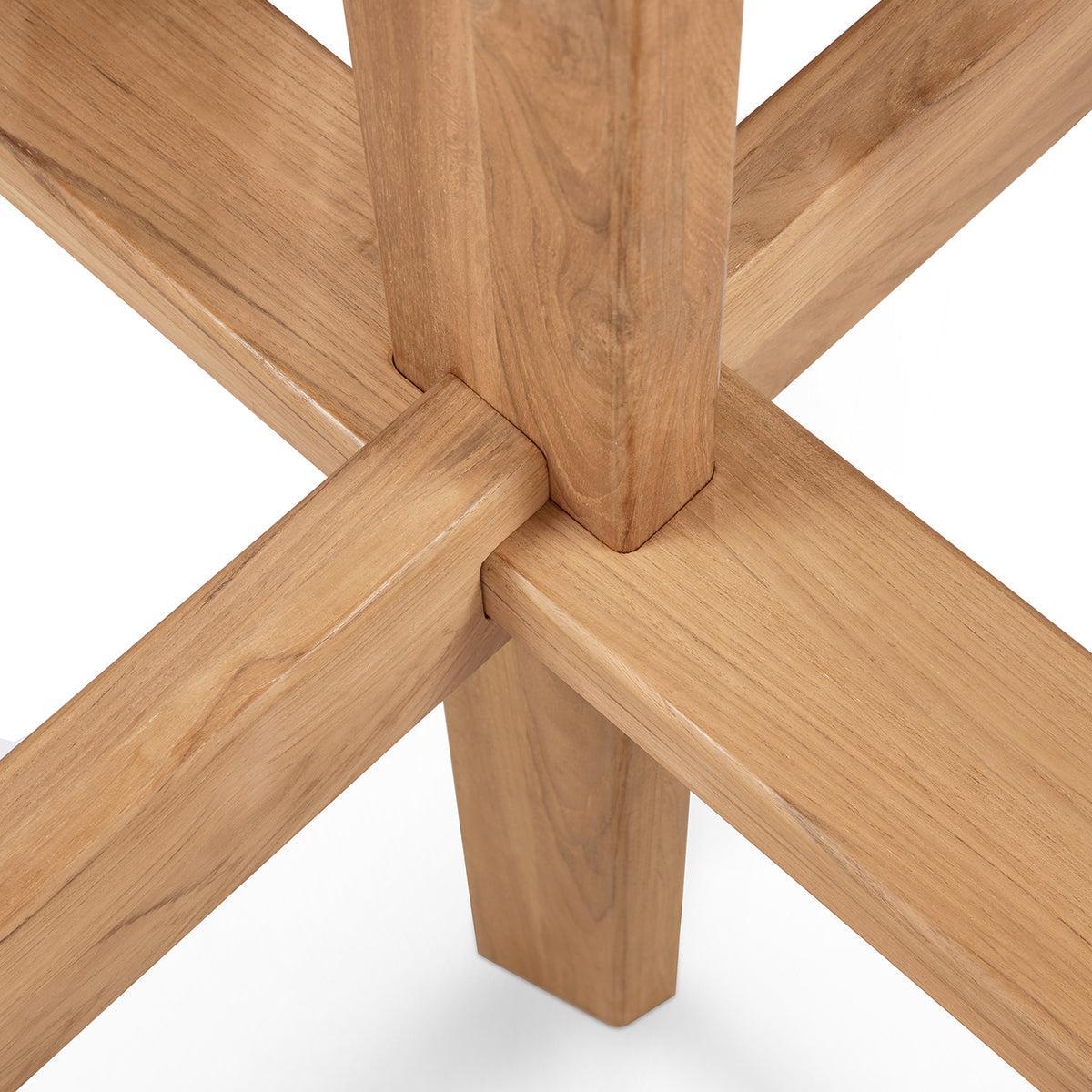 Table à manger ronde d'extérieur Circle (teck, 163 cm)