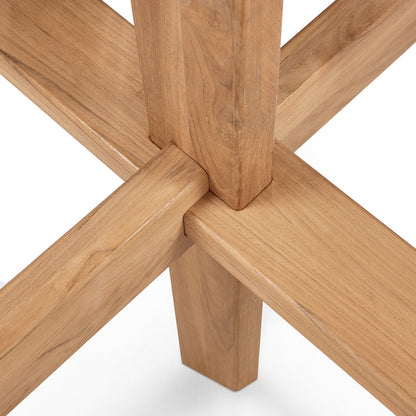 Table à manger ronde d'extérieur Circle (teck, 163 cm)