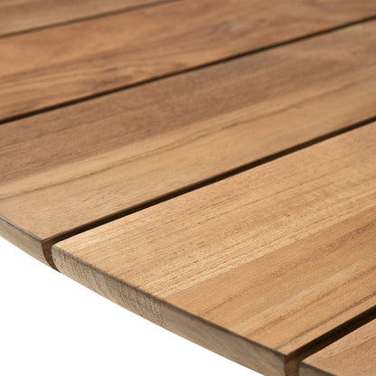 Table à manger ronde d'extérieur Circle (teck, 163 cm)