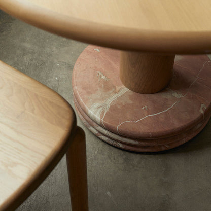 Table à manger Bistro (chêne/marbre Rosso, diamètre 105 cm)