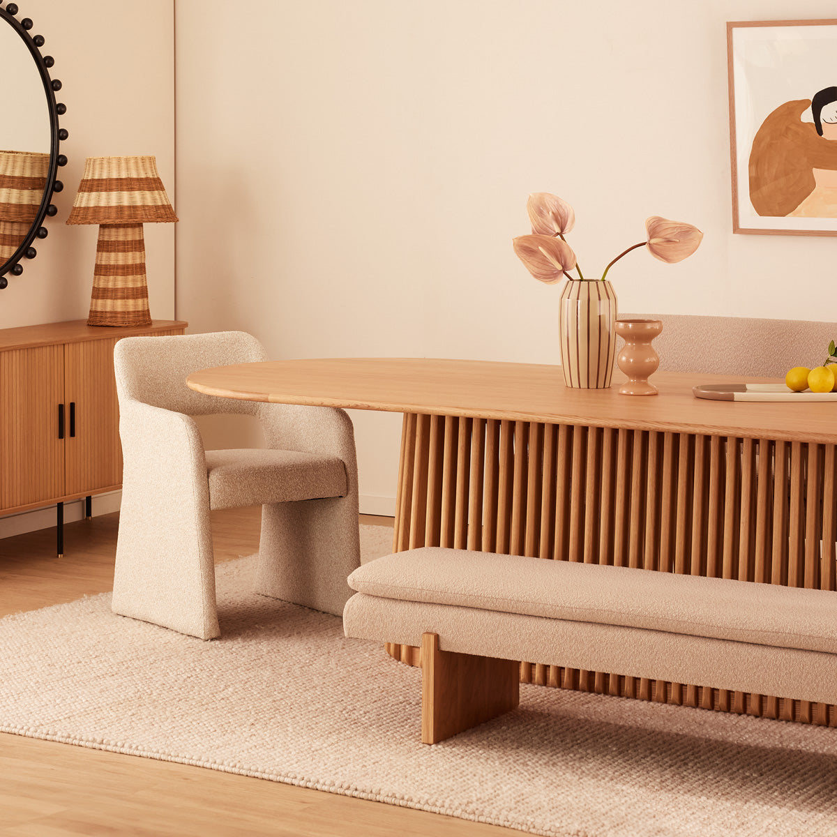 Table à manger ovale Casablanca (220 cm)