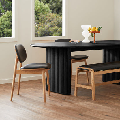 Table à manger ovale noire (220 cm)