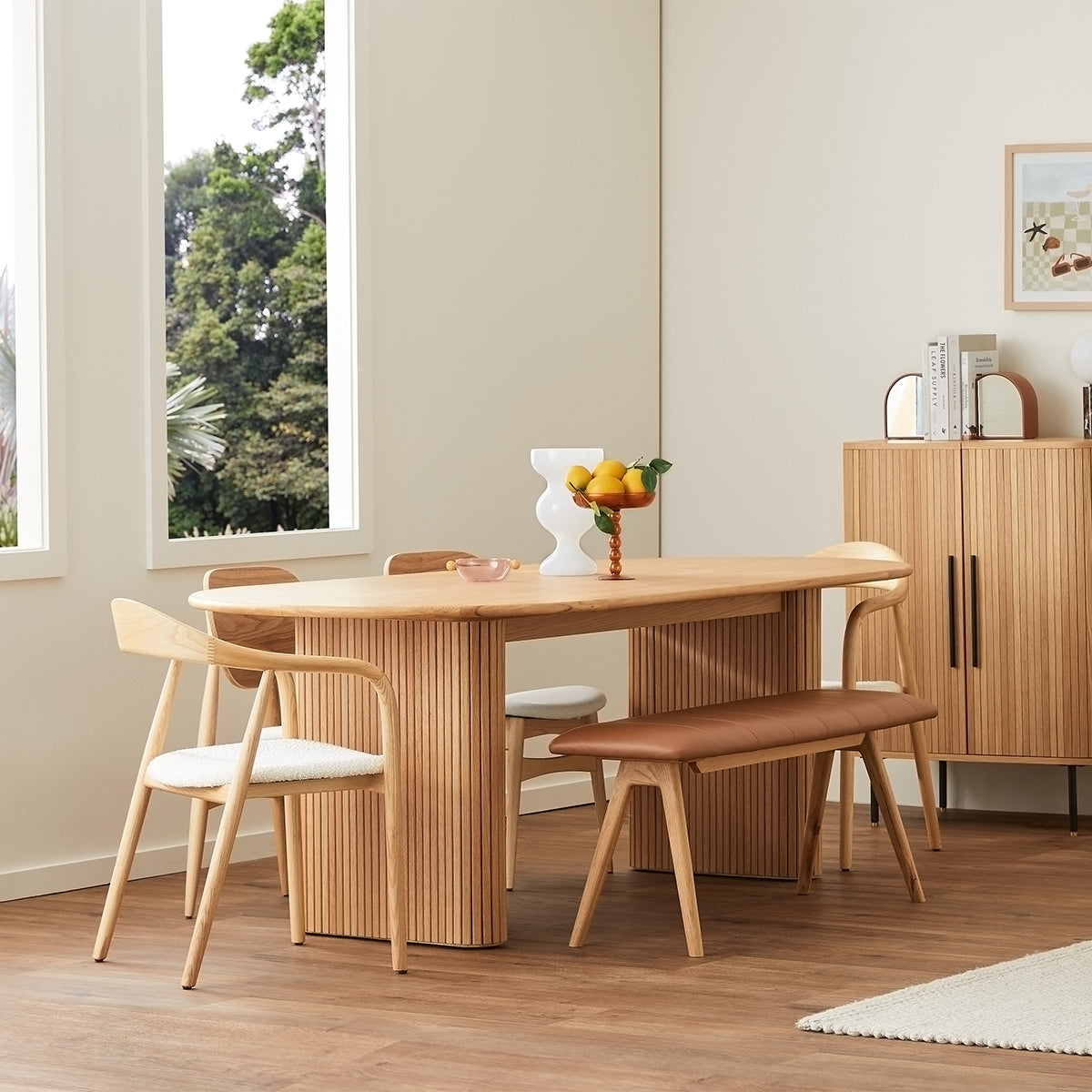 Table à manger ovale noire (220 cm)