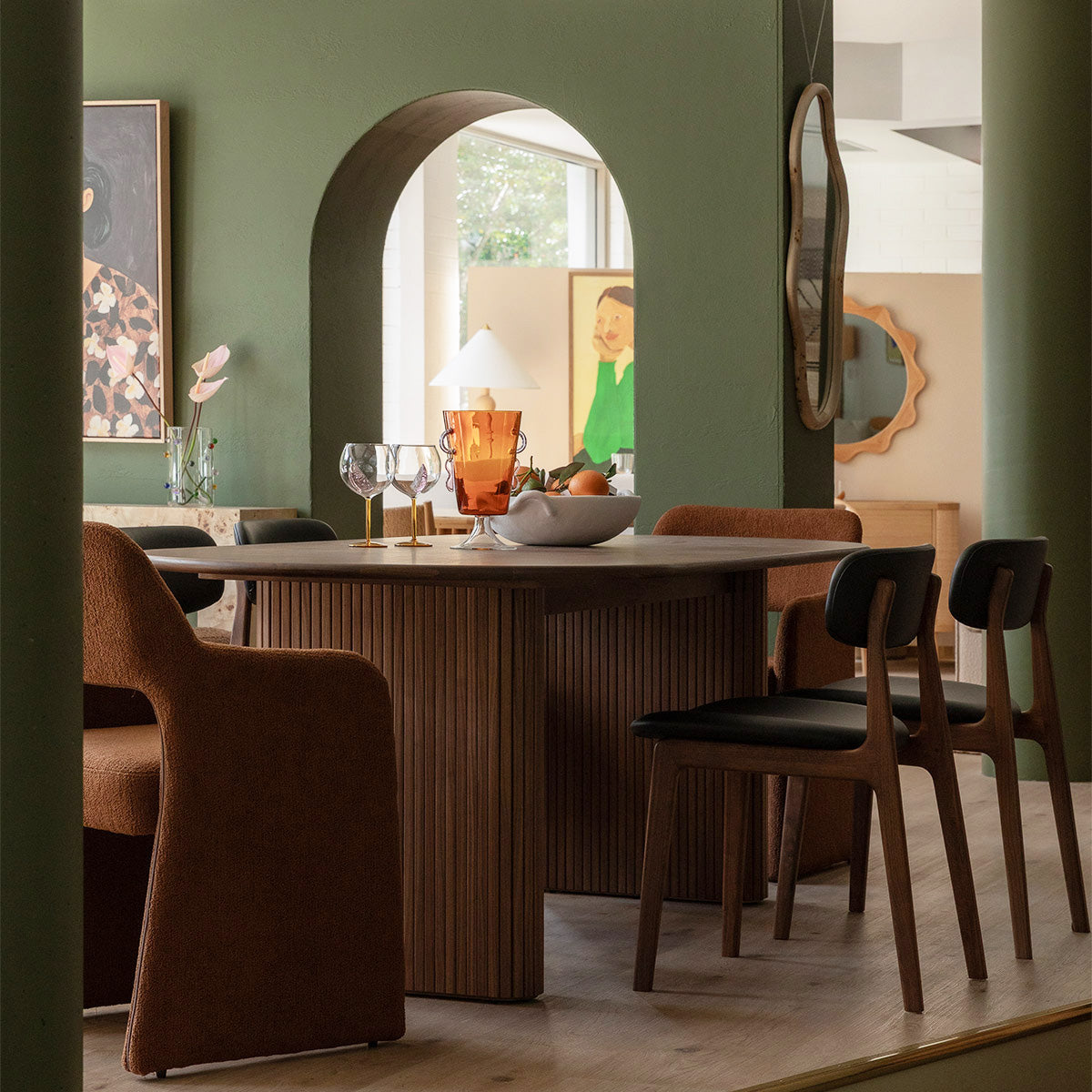 Table à manger ovale noire (220 cm)