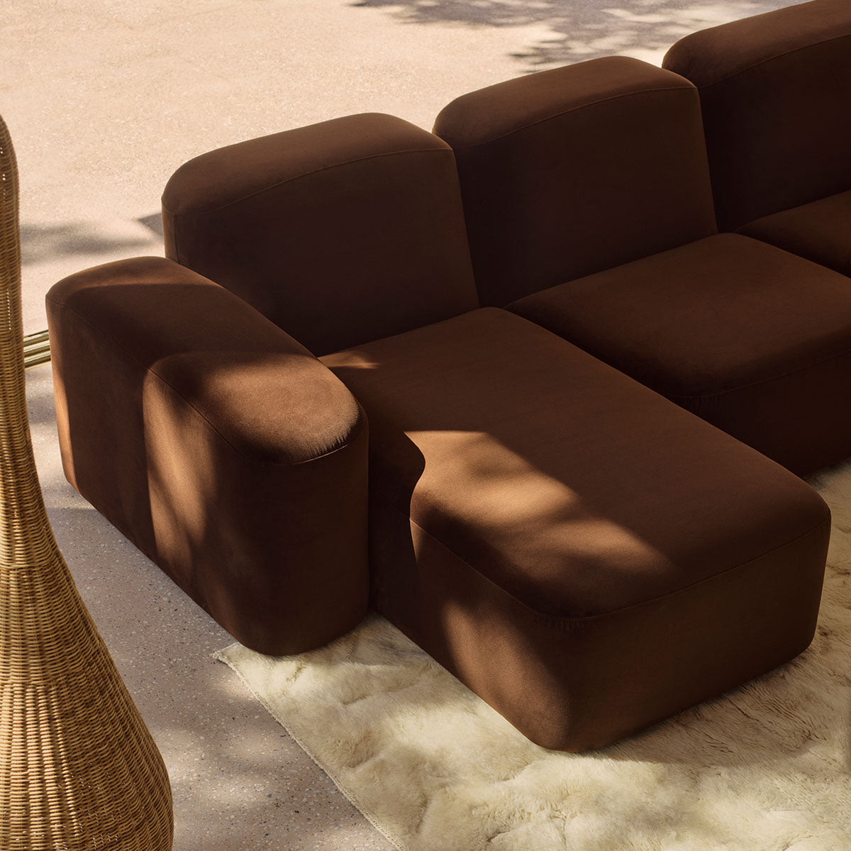 Canapé méridienne modulaire 3 places Muse LAF