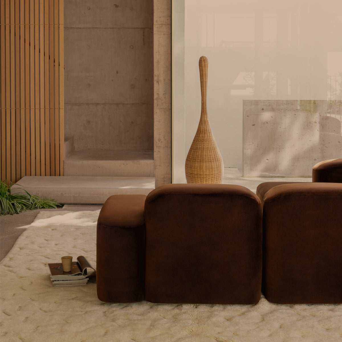 Canapé méridienne modulaire 3 places Muse LAF