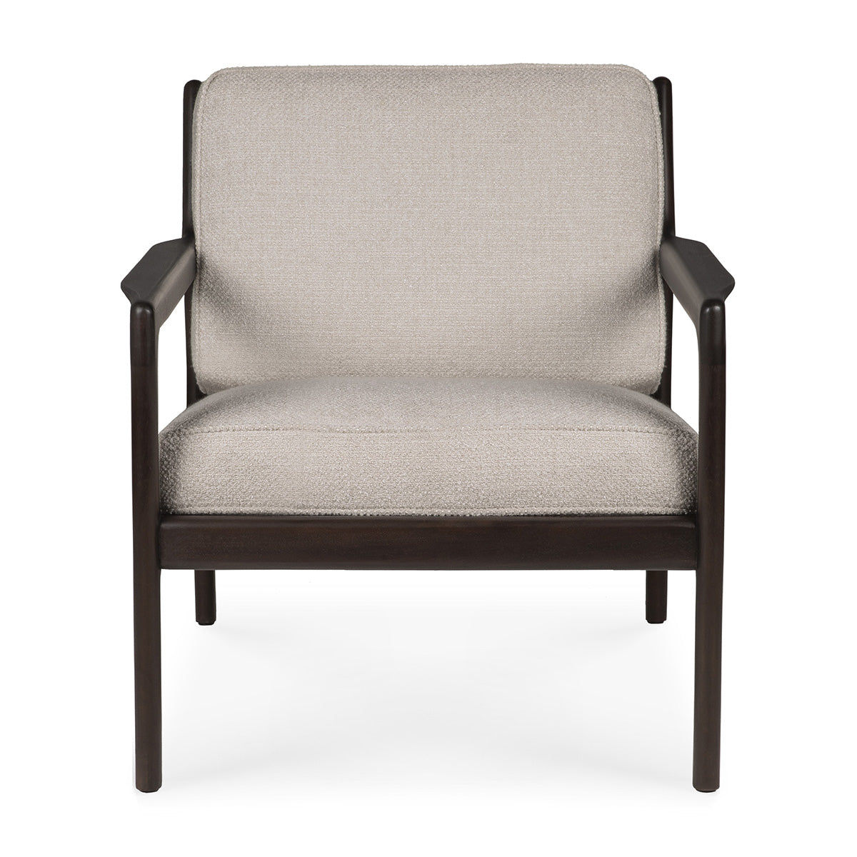 Fauteuil en tissu Jack (acajou, marron foncé, ivoire)