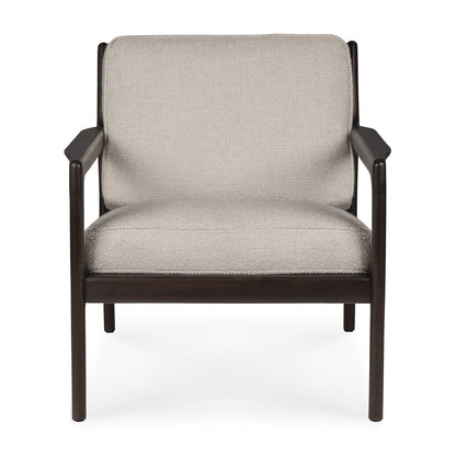 Fauteuil en tissu Jack (acajou, marron foncé, ivoire)