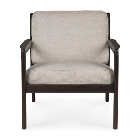 Fauteuil en tissu Jack (acajou, marron foncé, ivoire)