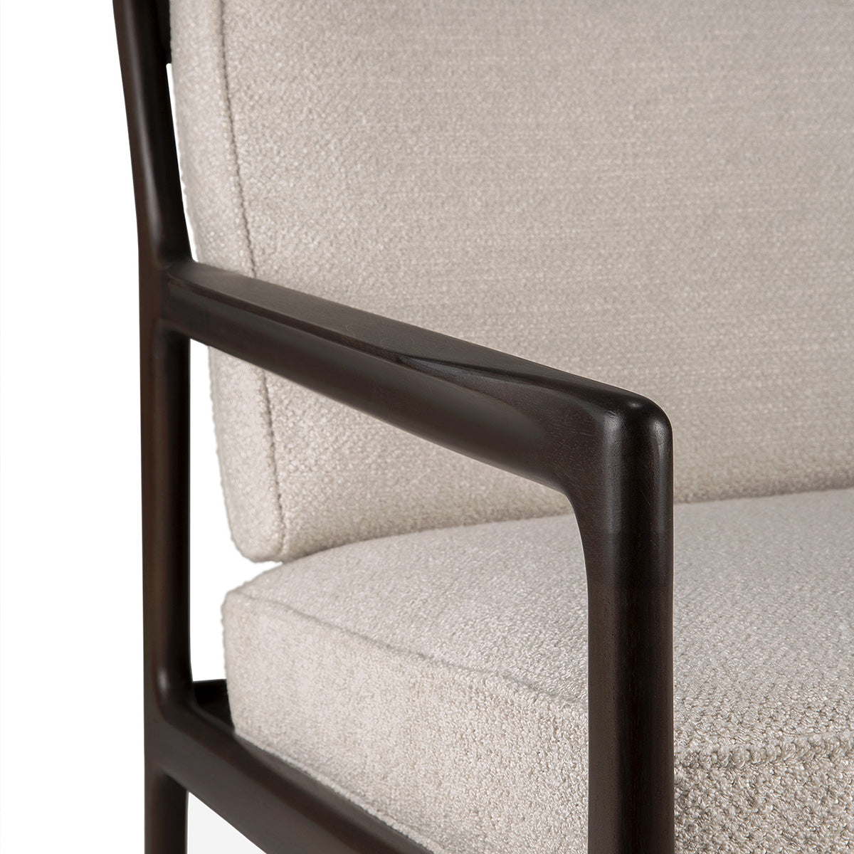 Fauteuil en tissu Jack (acajou, marron foncé, ivoire)